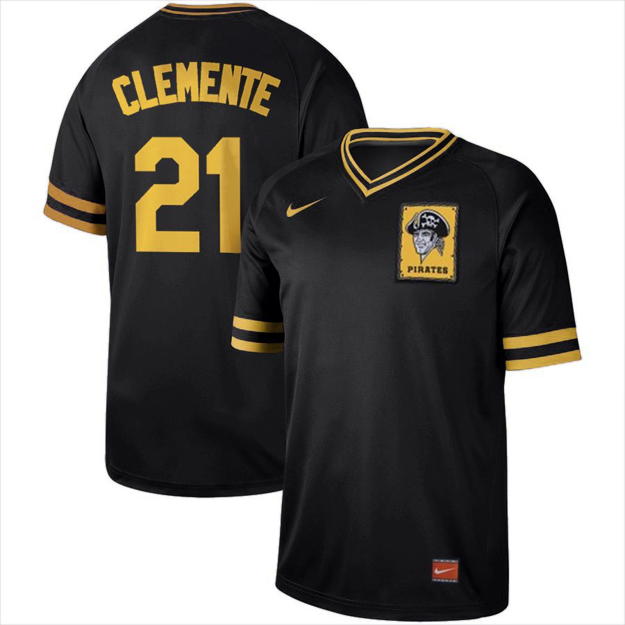 Men Pittsburgh Pirates #21 Clemente Black Nike Cooperstown Collection Legend V-Neck MLB Jersey->new york yankees->MLB Jersey